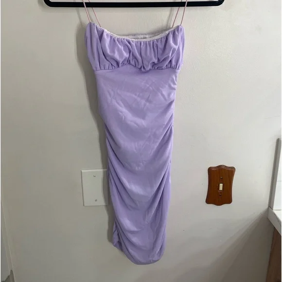 open lace back dress Odyssa Halter Maxi Dress Purple
